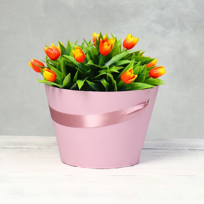 Переноска конус под цветы, пыльная роза 11,5 х 17 х 12 см Переноска конус под цветы, пыльная роза 11,5 х 17 х 12 см