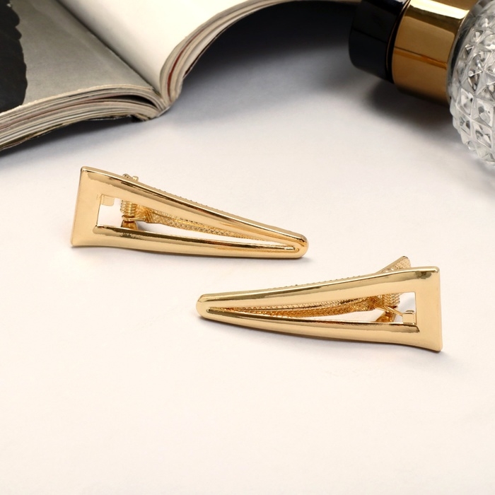 Зажим для волос  Зажим для волос "Либерти" (набор 2 шт) уголок, 5 см, золото