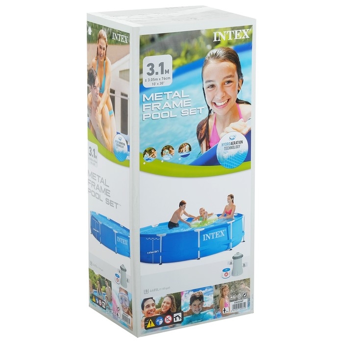 Бассейн каркасный Metal Frame Set, круглый, 305 х 76 см, фильтр-насос, 28202NP INTEX Бассейн каркасный Metal Frame Set, круглый, 305 х 76 см, фильтр-насос, 28202NP INTEX