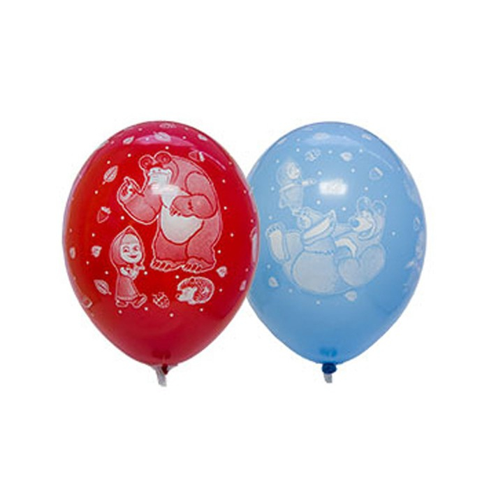 Шар латексный 14 Шар латексный 14" «Маша и Медведь», пастель, 5 ст. рисунок, 25 шт.,МИКС