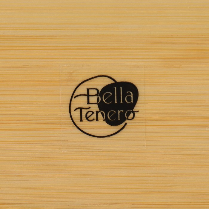 Набор фарфоровый для специй на подставке из бамбука BellaTenero «Эстет. Грани», 2 предмета: солонка 100 мл, перечница 100 мл, цвет белый