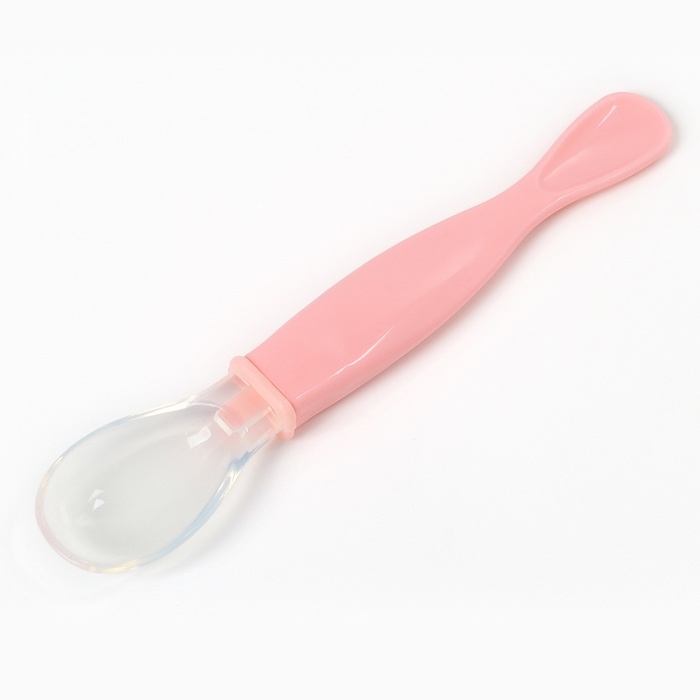 Ложка детская силиконовая для кормления, цвет розовый Ложка детская силиконовая для кормления, цвет розовый