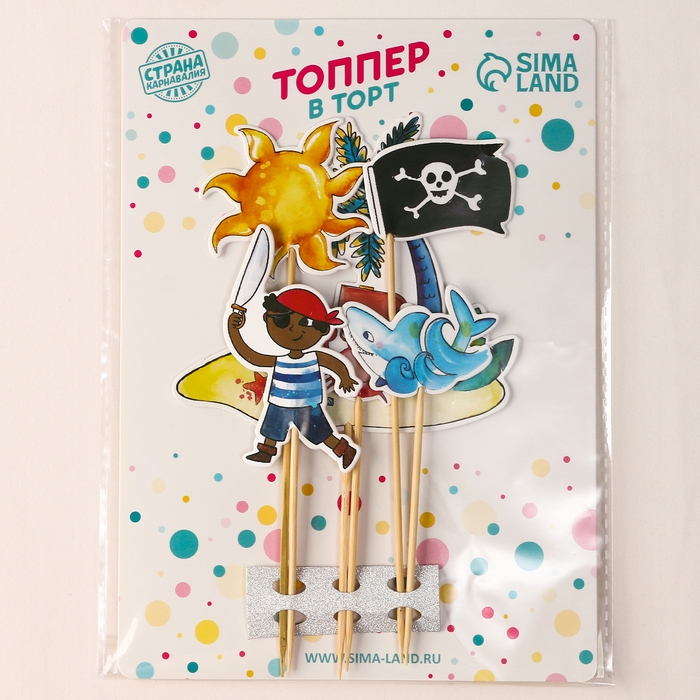Набор топперов «Пиратская вечеринка», набор 6 шт. Набор топперов «Пиратская вечеринка», набор 6 шт.