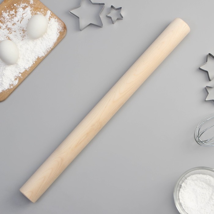 Скалка прямая Доляна, 50×4.3 см, берёза Скалка прямая Доляна, 50×4.3 см, берёза