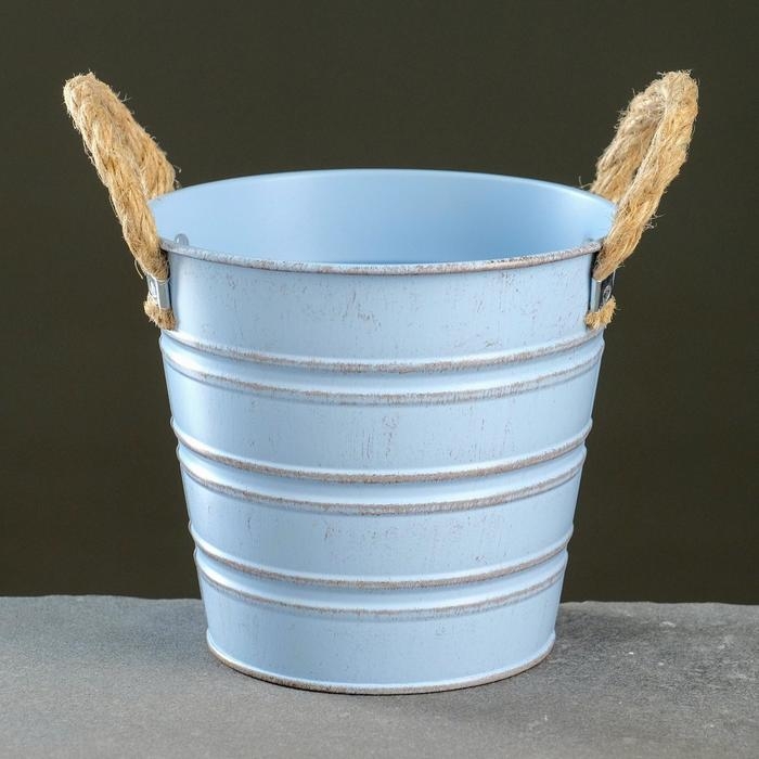 Кашпо  Кашпо "Ведерко полоски" МИКС, 13х13х12см