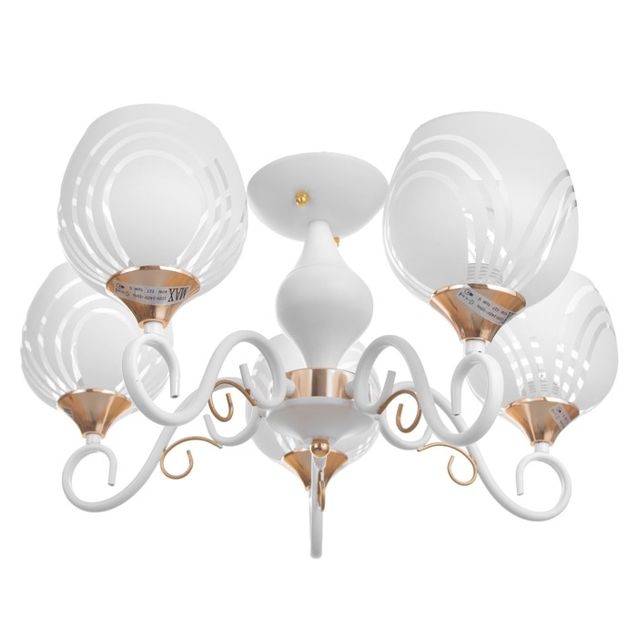 Люстра Люстра "Патриция" 5х40Вт Е27 Белый, золото 56х56х35см
