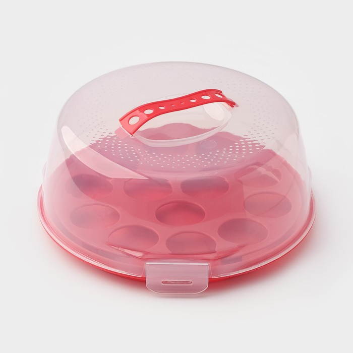 Тортовница с крышкой Доляна, съёмная подставка для пирожных, 13 ячеек, d=28 см, цвет МИКС Тортовница с крышкой Доляна, съёмная подставка для пирожных, 13 ячеек, d=28 см, цвет МИКС