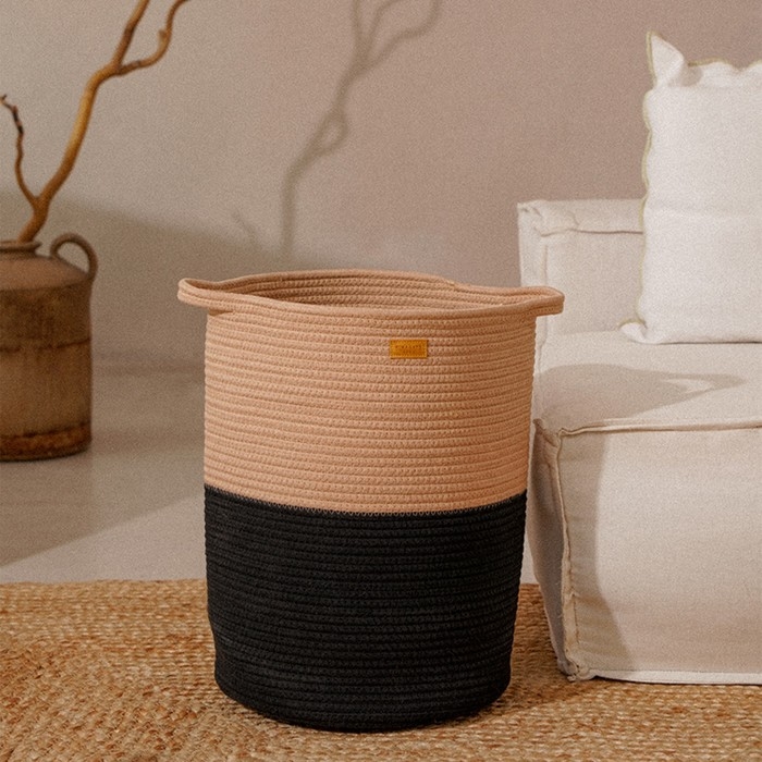 Корзина для белья плетеная круглая SL Home Cotton, хлопок, 33×45 см Корзина для белья плетеная круглая SL Home Cotton, хлопок, 33×45 см