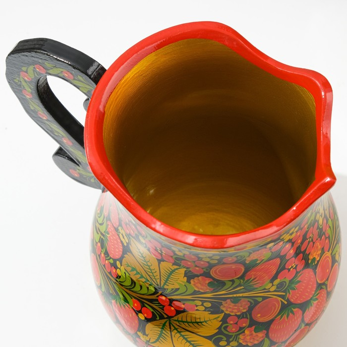 Кувшин «Ягодка», без крышки, 18,5×12×19 см, хохлома, микс Кувшин «Ягодка», без крышки, 18,5×12×19 см, хохлома, микс