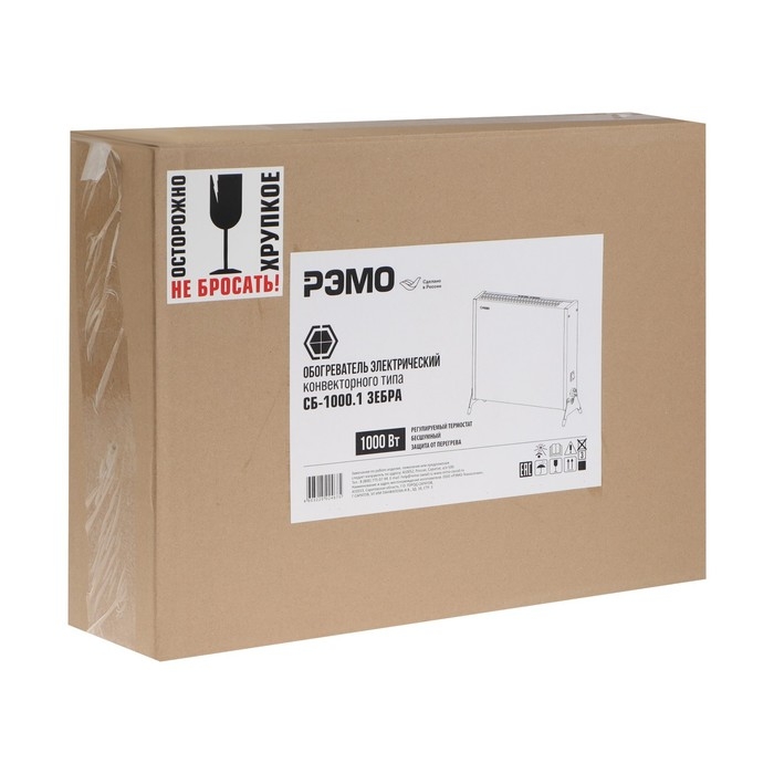 Обогреватель РЭМО СБ-1000.1 ЗЕБРА, конвекторный, напольный, 1000 Вт, 10 м², белый Обогреватель РЭМО СБ-1000.1 ЗЕБРА, конвекторный, напольный, 1000 Вт, 10 м², белый