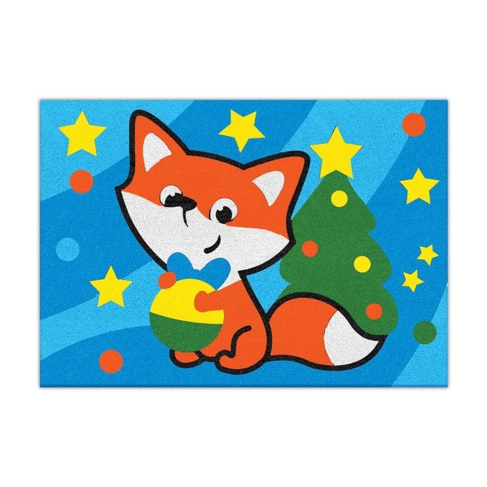 Фреска «Новый год! Лисичка с шариком», новогодний набор для творчества Фреска «Новый год! Лисичка с шариком», новогодний набор для творчества