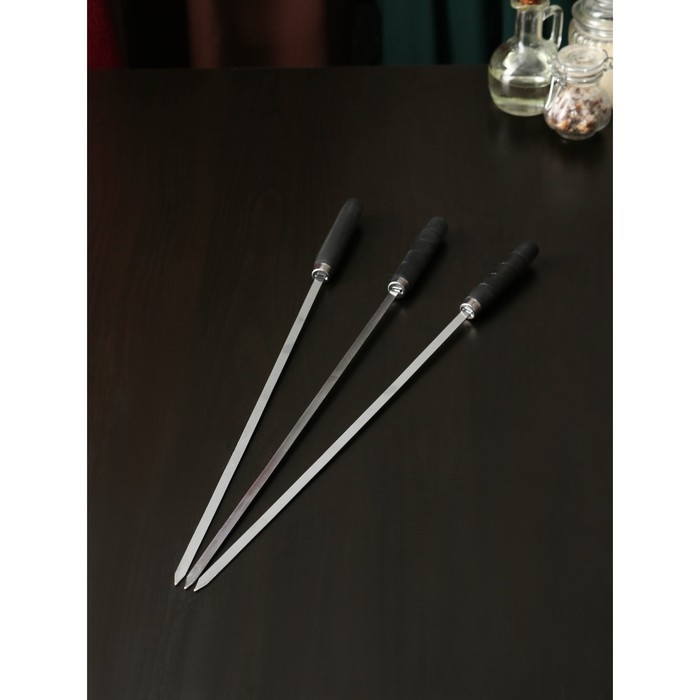 Подарочный набор для подачи шашлыка: доска-тарелка 44×24×5.5 см, шампур 3 шт, опахало, берёза Подарочный набор для подачи шашлыка: доска-тарелка 44×24×5.5 см, шампур 3 шт, опахало, берёза