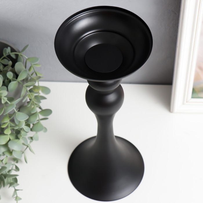 Подсвечник металл на 1 свечу Подсвечник металл на 1 свечу "Изящный" чёрный матовый 31,5х12,5х12,5 см