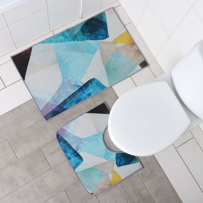 Коврики для ванной и туалета Доляна «Эмоции», 2 шт: 50×80 см, 50×40 см