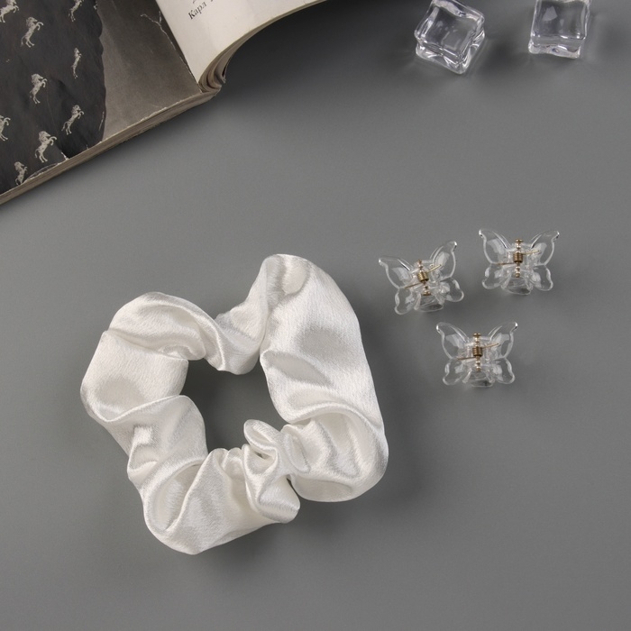 Набор для волос Набор для волос "Джеси" (резинка 7 см, 3 краба 2 см) белый