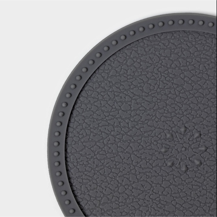 Набор подставок под горячее, под кружку, силикон, 6 шт, d=8 см, серый Набор подставок под горячее, под кружку, силикон, 6 шт, d=8 см, серый