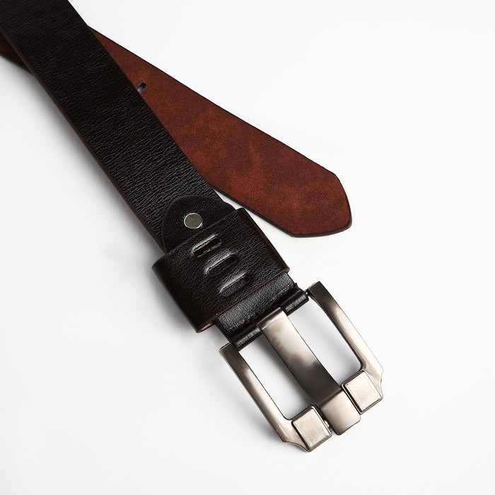 Ремень мужской, ширина 3.5 см, люверсы, винт, пряжка металл, цвет коричневый Ремень мужской, ширина 3.5 см, люверсы, винт, пряжка металл, цвет коричневый