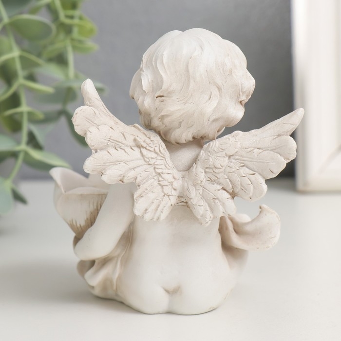 Сувенир полистоун подсвечник Сувенир полистоун подсвечник "Ангелочек с цветком" МИКС 10х8,2х9,2 см