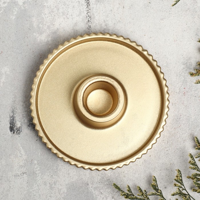 Подсвечник Подсвечник "Рельеф", 3х9.5 см, золото