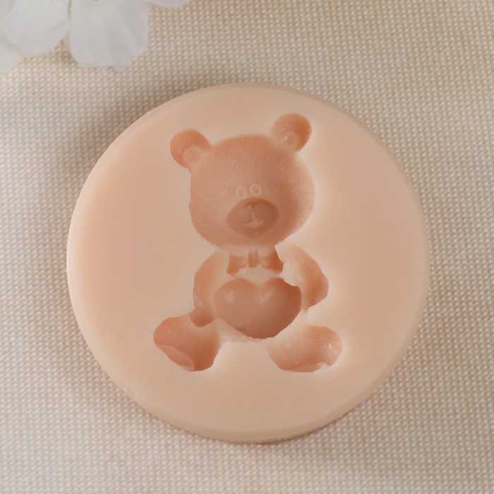 Молд силикон Молд силикон "Мишка с сердечком" 4,3х3х1,3 см