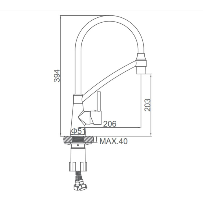 Cмеситель для кухни Accoona A4890TF-2, однорычажный, силиконовый излив, черный, графит Cмеситель для кухни Accoona A4890TF-2, однорычажный, силиконовый излив, черный, графит