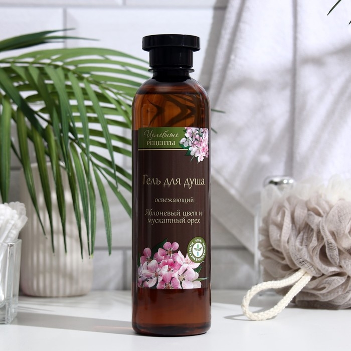 Гель для душа Целебные рецепты  Гель для душа Целебные рецепты "Яблоневый цвет и мускатный орех" освежающий, 400 мл
