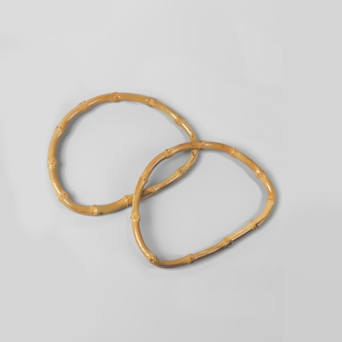 Ручки для сумки, 2 шт, бамбук, 17 × 12 см, толщина 0,8 см Ручки для сумки, 2 шт, бамбук, 17 × 12 см, толщина 0,8 см