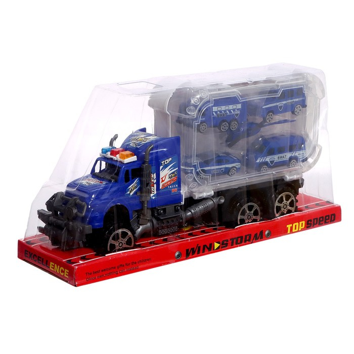 Грузовик инерционный &laquo;Полиция&raquo;, с техникой, МИКС