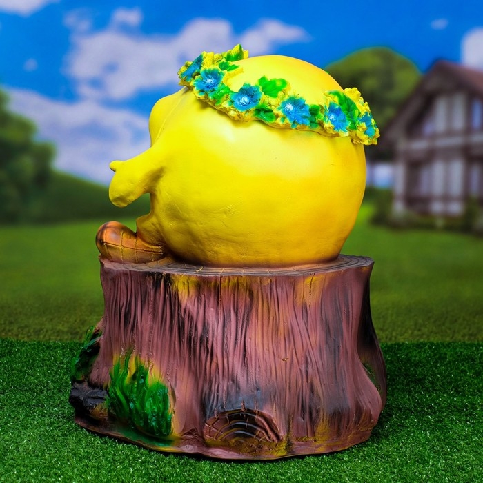 Садовая фигура  Садовая фигура "Колобок на пеньке" 40х33см