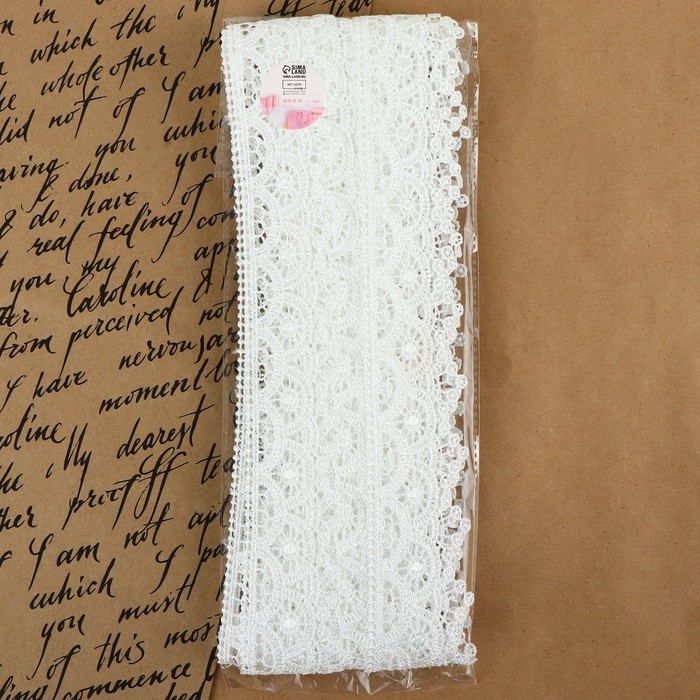 Кружево гипюровое, 45 мм × 9 ± 0,5 м, цвет белый Кружево гипюровое, 45 мм × 9 ± 0,5 м, цвет белый