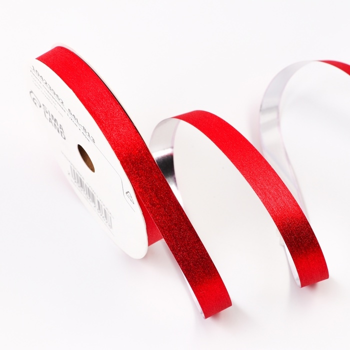 Лента для декора и подарков Лента для декора и подарков "Шелк", 1,2см х 45м, красная