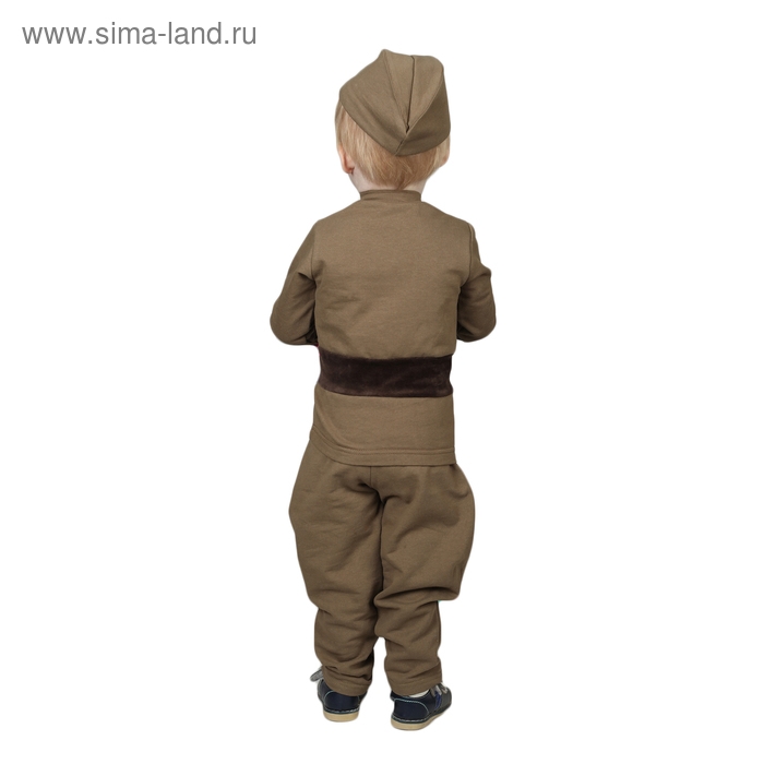 Костюм военного для мальчика: гимнастёрка, галифе, пилотка, трикотаж, хлопок 100%, рост 86 см, 1–2 года Костюм военного для мальчика: гимнастёрка, галифе, пилотка, трикотаж, хлопок 100%, рост 86 см, 1–2 года