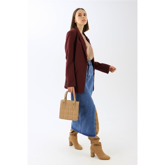 Сумка женская тоут на молнии, цвет бежевый