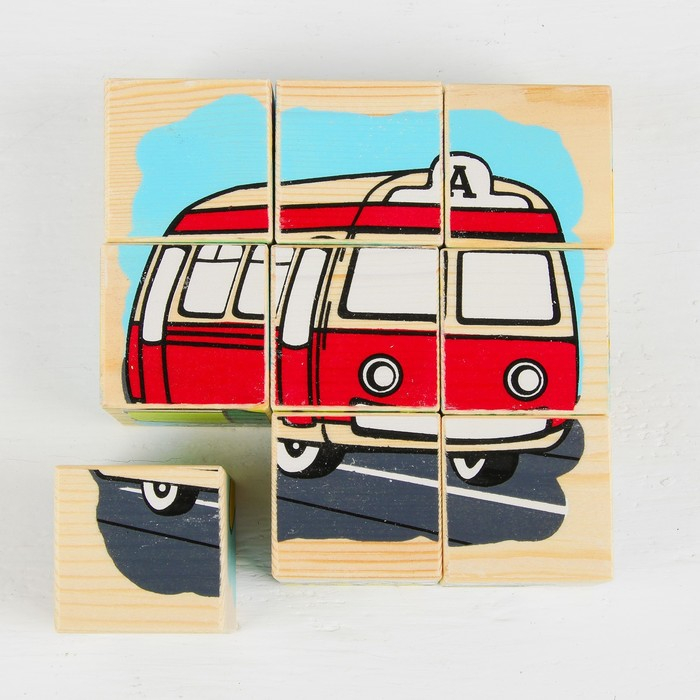 Кубики «Транспорт», 9 элементов Кубики «Транспорт», 9 элементов