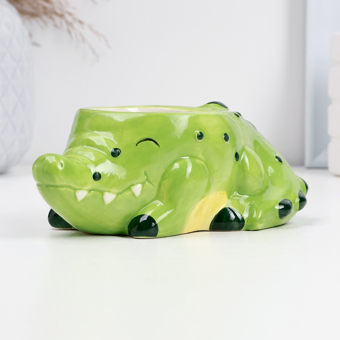 Кашпо  Кашпо "Крокодил Геннадий" 14х9х8см
