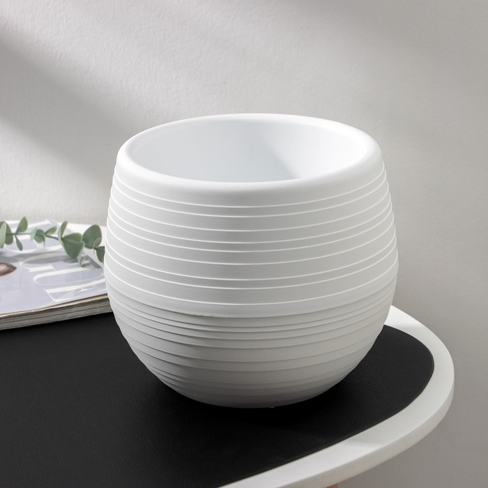 Горшок для цветов «Япония», 2 л, цвет белый Горшок для цветов «Япония», 2 л, цвет белый