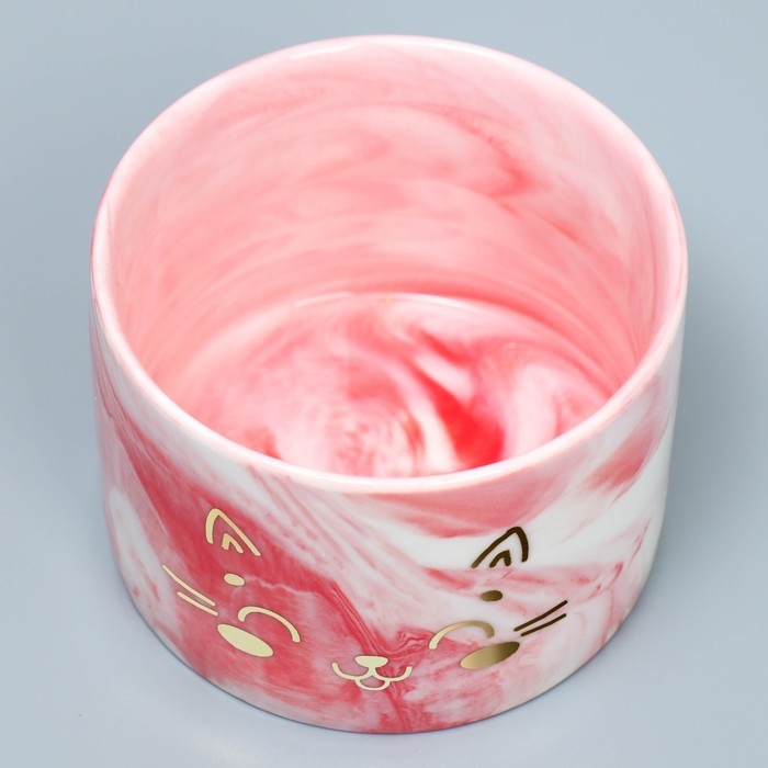 Горшок для цветов керамический с тиснением, кашпо «Мордочка», 8 х 5,5 см Горшок для цветов керамический с тиснением, кашпо «Мордочка», 8 х 5,5 см