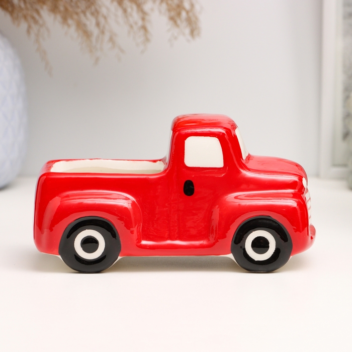 Кашпо  Кашпо "Грузовичок" красный, 14х8х7,5см