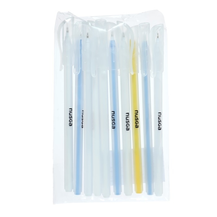 Набор ручек шариковых 10 штук Набор ручек шариковых 10 штук "ROUND", узел 0.7мм, чернила синие премиум, микс