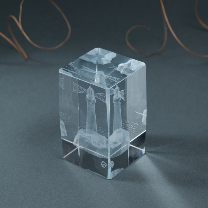 Сувенир стекло прямоугольник  Сувенир стекло прямоугольник "Маяк" 5х5х8 см