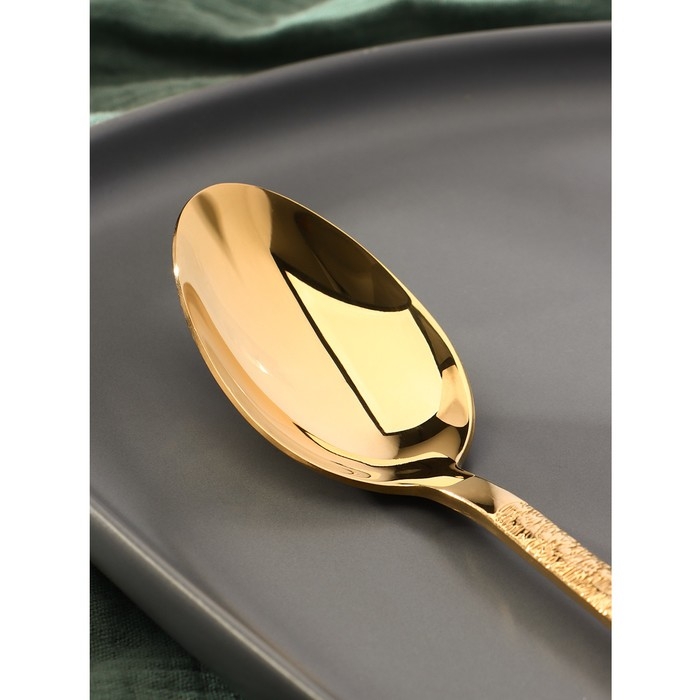 Ложка столовая из нержавеющей стали Magistro «Олин GOLD», длина 19,8 см, на подвесе, цвет золотой Ложка столовая из нержавеющей стали Magistro «Олин GOLD», длина 19,8 см, на подвесе, цвет золотой