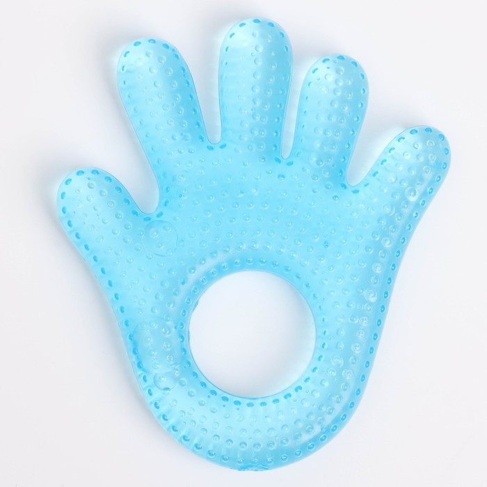 Прорезыватель охлаждающий с водой «Ладошка», цвет голубой, Крошка Я