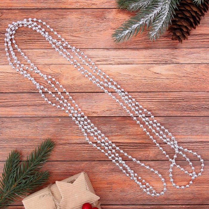 Бусы на ёлку 2,7 м d-5 мм Бусы на ёлку 2,7 м d-5 мм "Шарики" микс