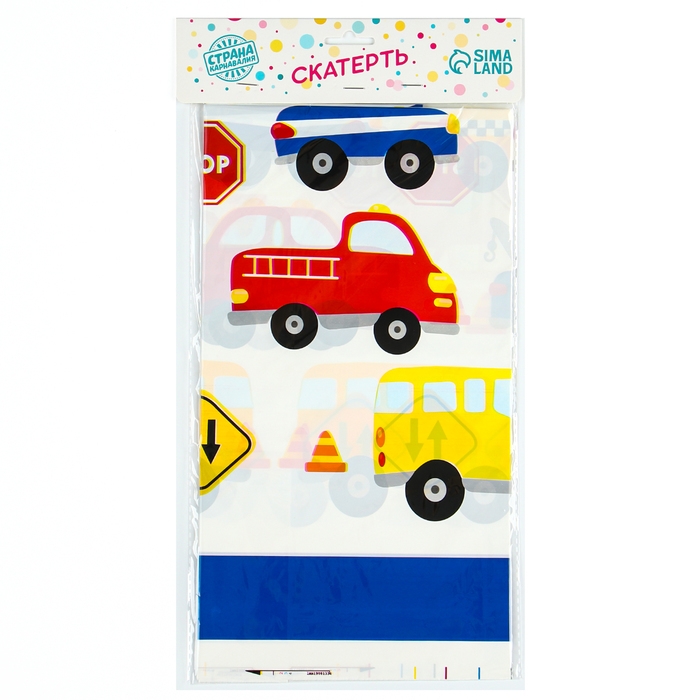 Скатерть &laquo;Машинки&raquo;, 108 &times; 180 см