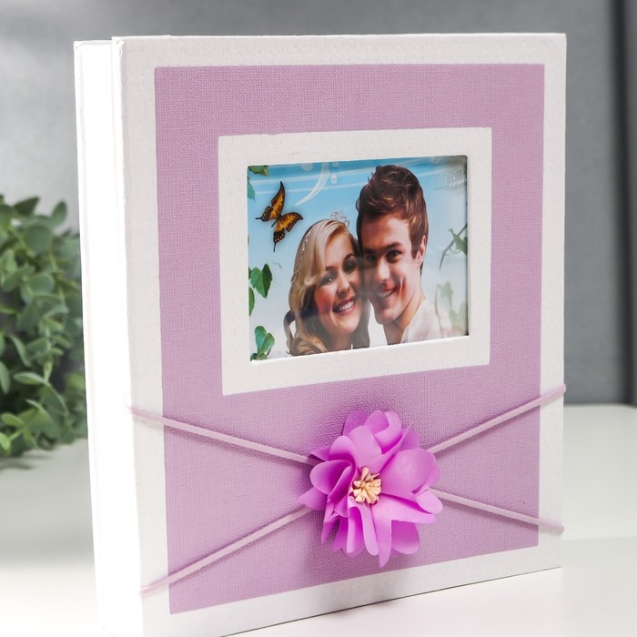 Фотоальбом на 200 фото 10х15 см Фотоальбом на 200 фото 10х15 см "Цветок. Рамка" МИКС 23,5х4,5х20 см