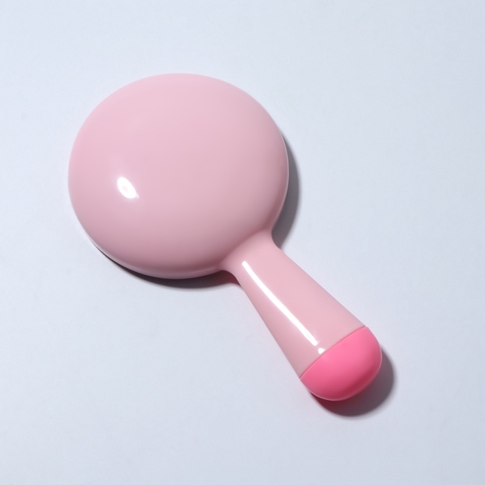 Зеркало с ручкой, d зеркальной поверхности 7,3 см, цвет розовый Зеркало с ручкой, d зеркальной поверхности 7,3 см, цвет розовый