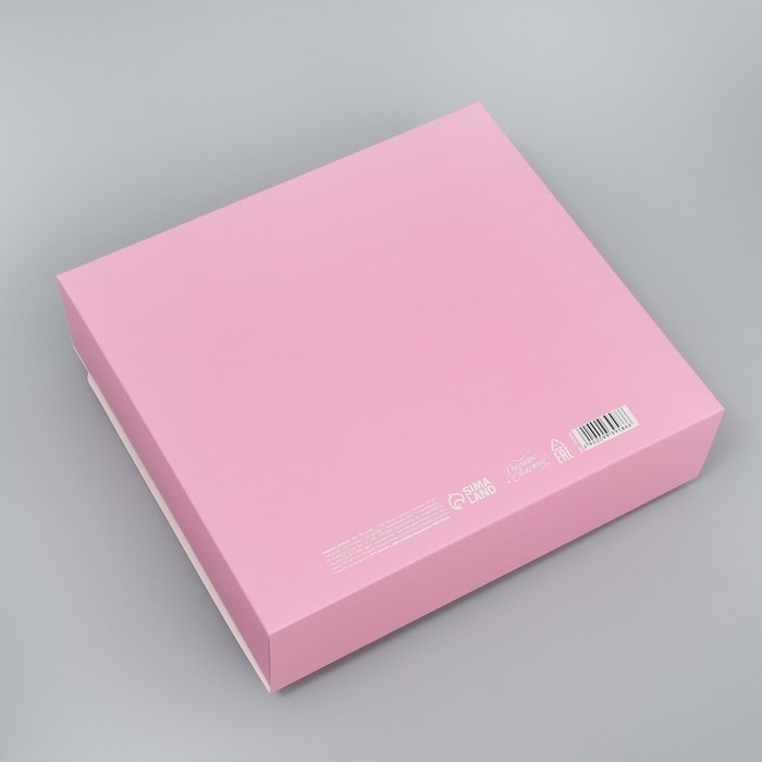 Коробка-фоторамка подарочная складная, упаковка, «Розовая вата», 20 х 18 х 5 см