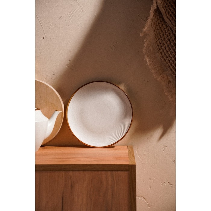 Тарелка обеденная фарфоровая SL Home «Волна в камне», d=20,5 см, цвет белый