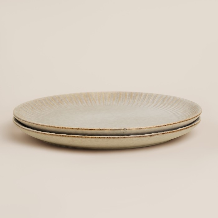 Набор тарелок фарфоровых SL Home «Монти», d=21 см, цвет серый Набор тарелок фарфоровых SL Home «Монти», d=21 см, цвет серый