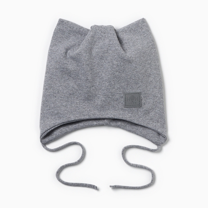 Шапка детская Кошка, цвет серый меланж, размер 42-46 Шапка детская Кошка, цвет серый меланж, размер 42-46